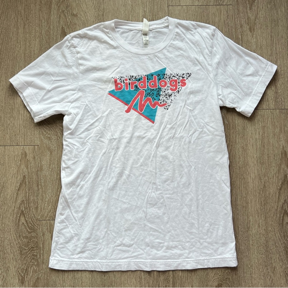 Birddogs Graphic Tee White Retro Triangle Logo Shirt Mens Medium 100% Cotton - Picture 3 of 5